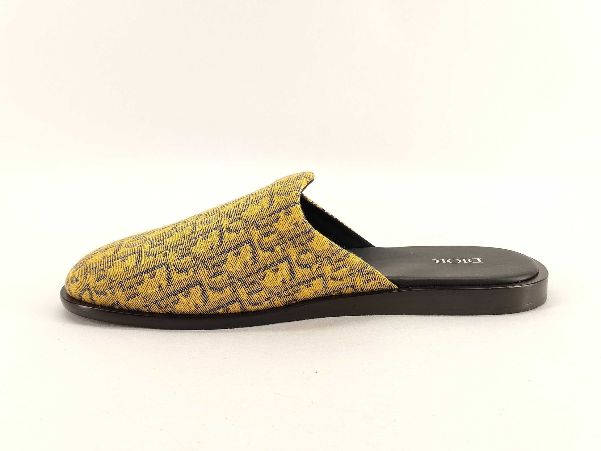 Dior Trotter Mule Sandals Oblique Canvas Yellow #42 Sandals