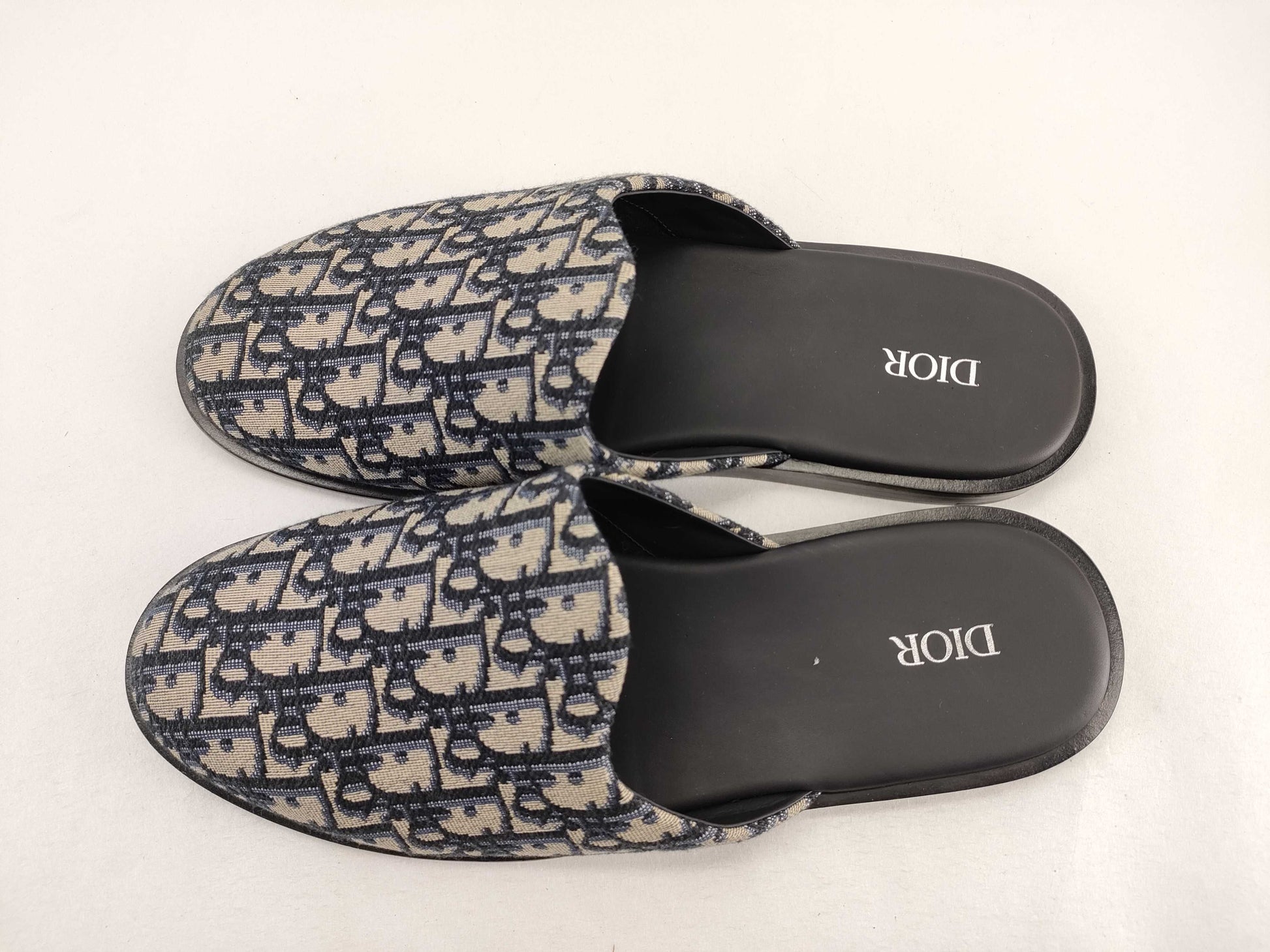 Dior Trotter Mule Sandals Oblique Canvas Navy #42 Sandals
