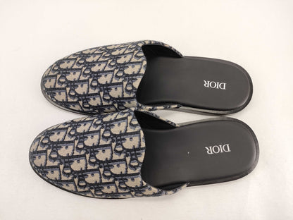 Dior Trotter Mule Sandals Oblique Canvas Navy #42 Sandals