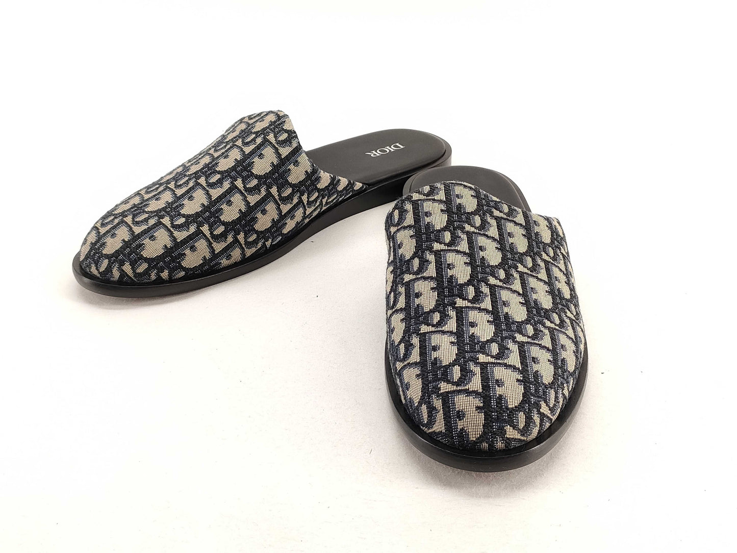 Dior Trotter Mule Sandals Oblique Canvas Navy #42 Sandals