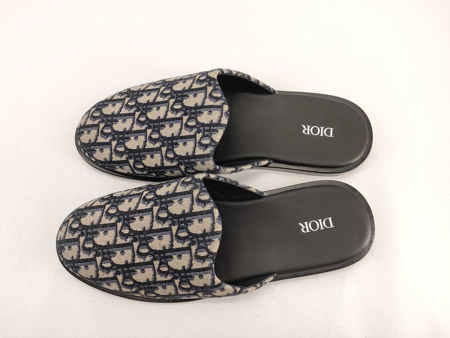 Dior Trotter Mule Sandals Oblique Canvas Navy #41 Sandals