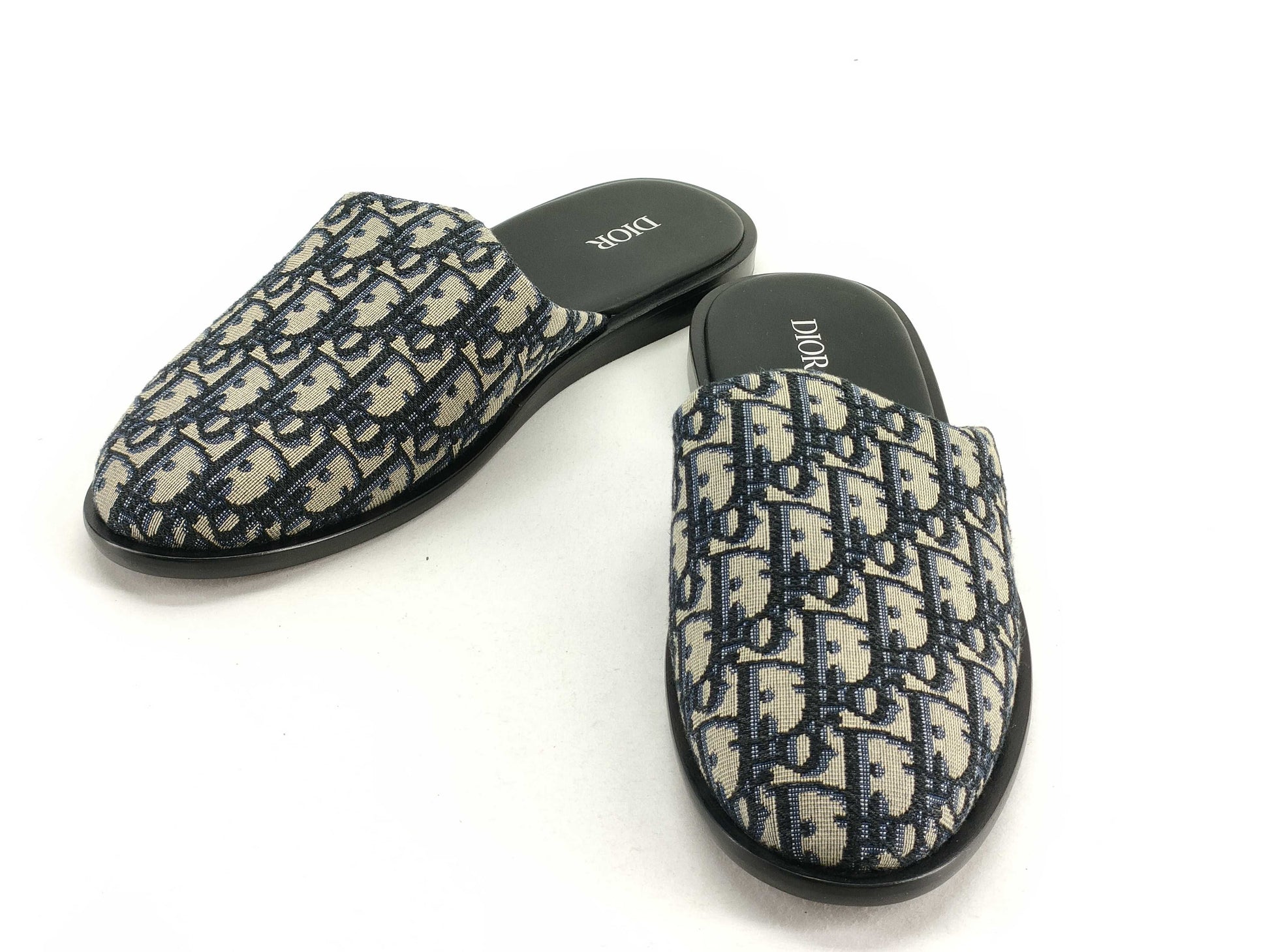 Dior Trotter Mule Sandals Oblique Canvas Navy #41 Sandals