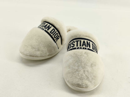 Dior Sandals Logo Mouton White #35 Slippers