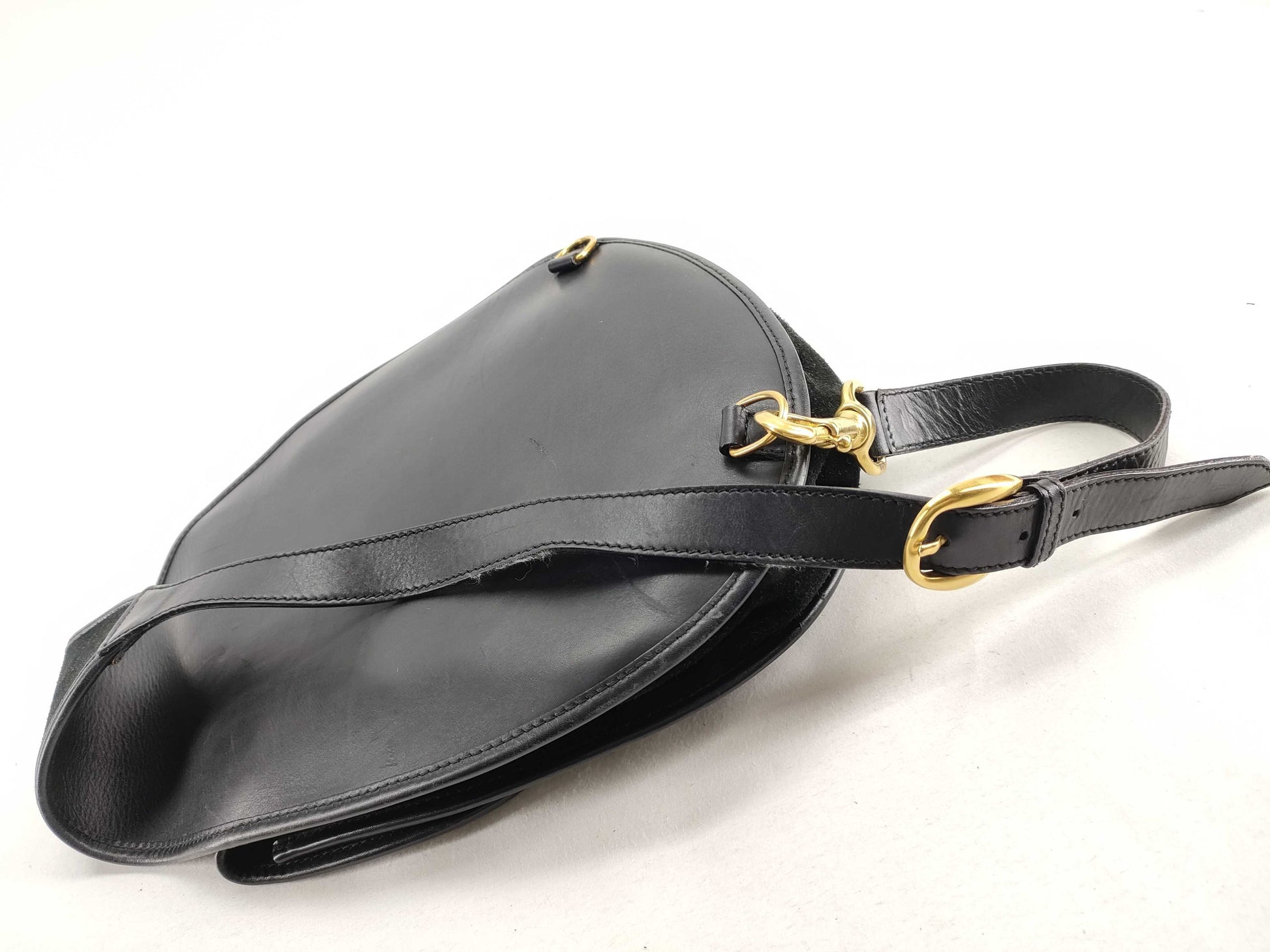 GUCCI One Shoulder Bag Horsebit Suede Black 003 2113 0034 Shoulder Bag