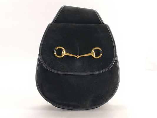 GUCCI One Shoulder Bag Horsebit Suede Black 003 2113 0034 Shoulder Bag