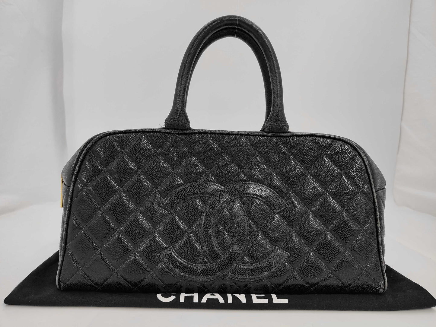 CHANEL Matlasse Boston Bag Caviar Skin Boston Bag