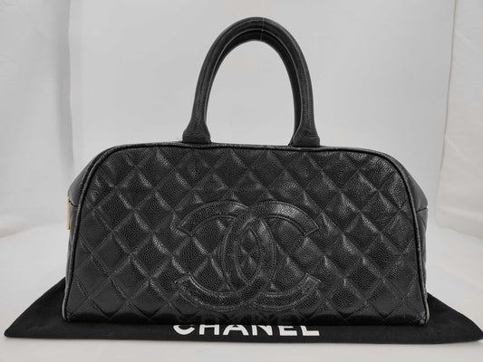 CHANEL Matlasse Boston Bag Caviar Skin Boston Bag