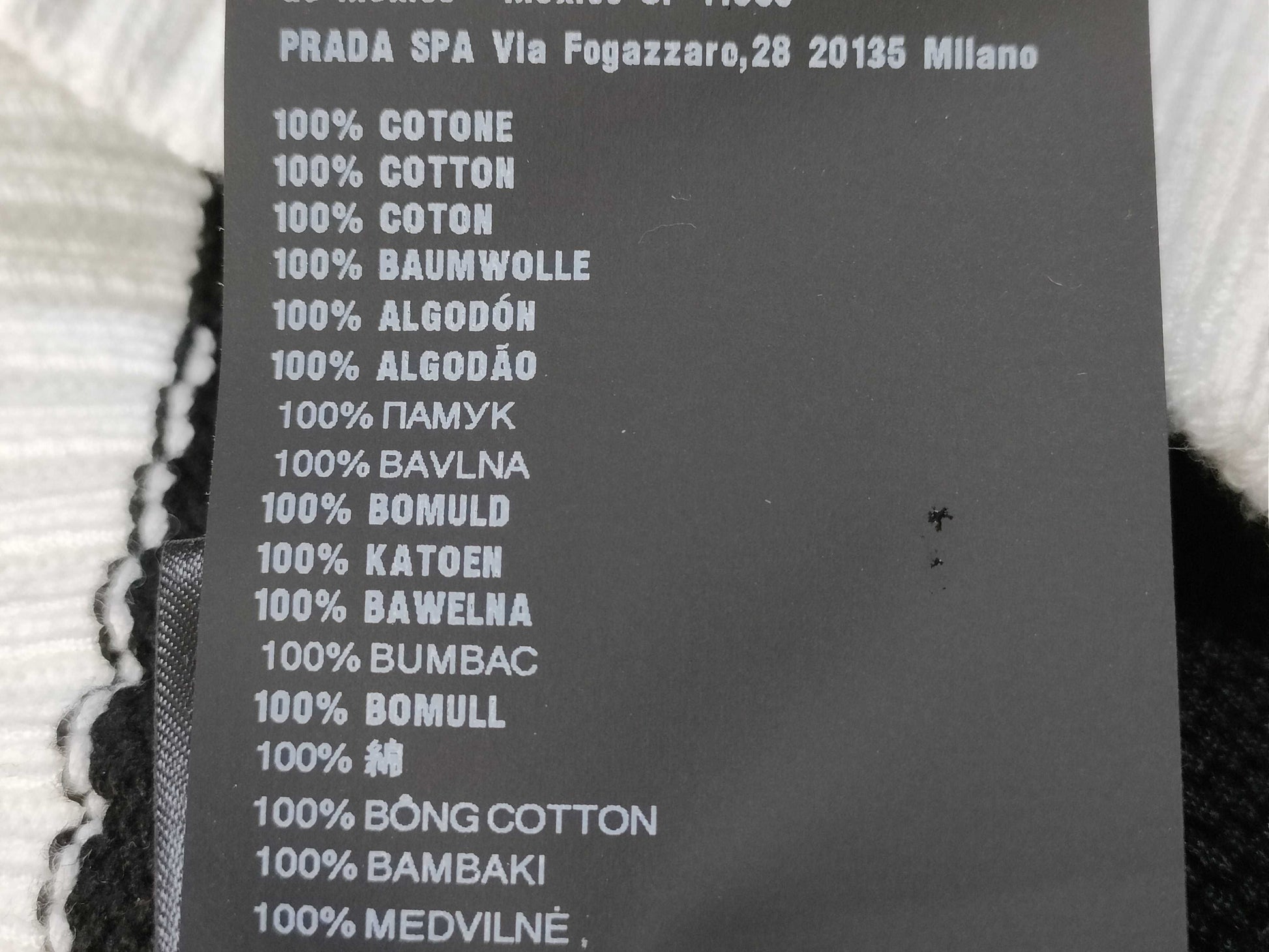 PRADA Cotton Crew Neck Sweater Top