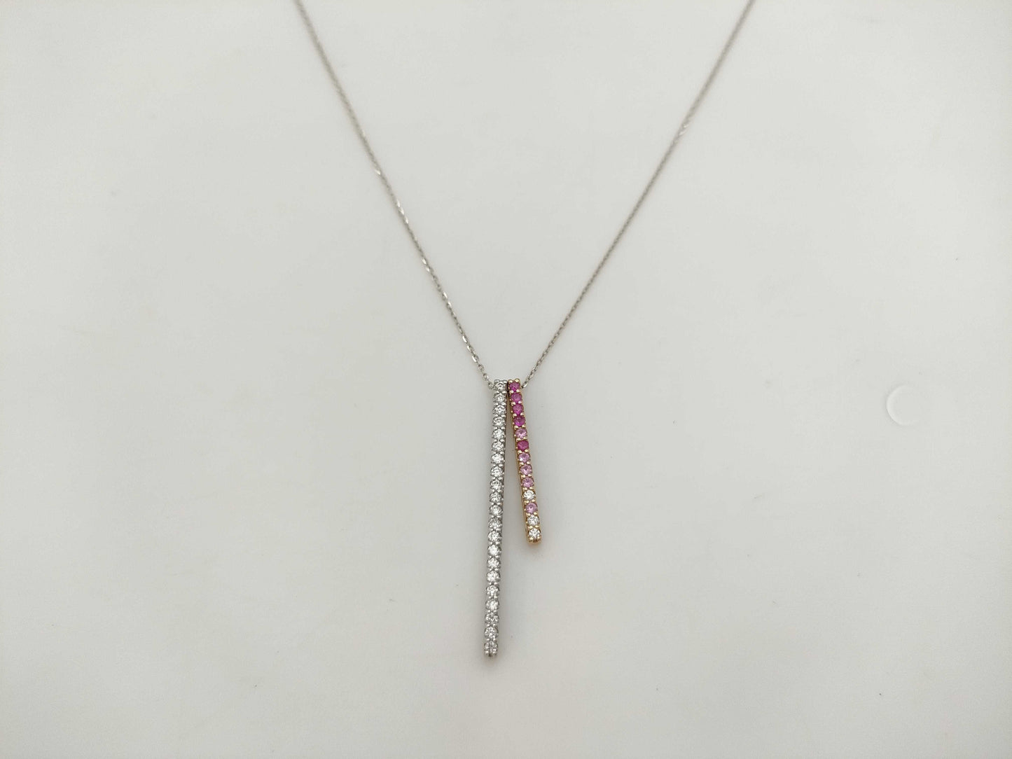 Ponte Vecchio S0.08ct D0.02/0.18ct K18 3.1g Necklace 