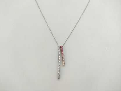 Ponte Vecchio S0.08ct D0.02/0.18ct K18 3.1g Necklace 