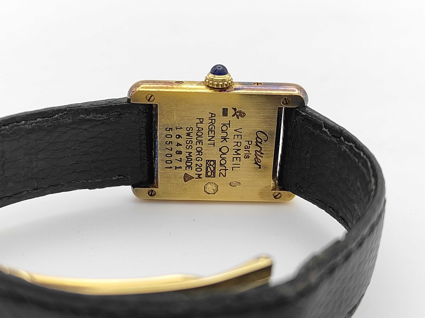 Cartier Vermeil Mast Tank 164871 5057001 Quartz Trinity Dial Women's Watch