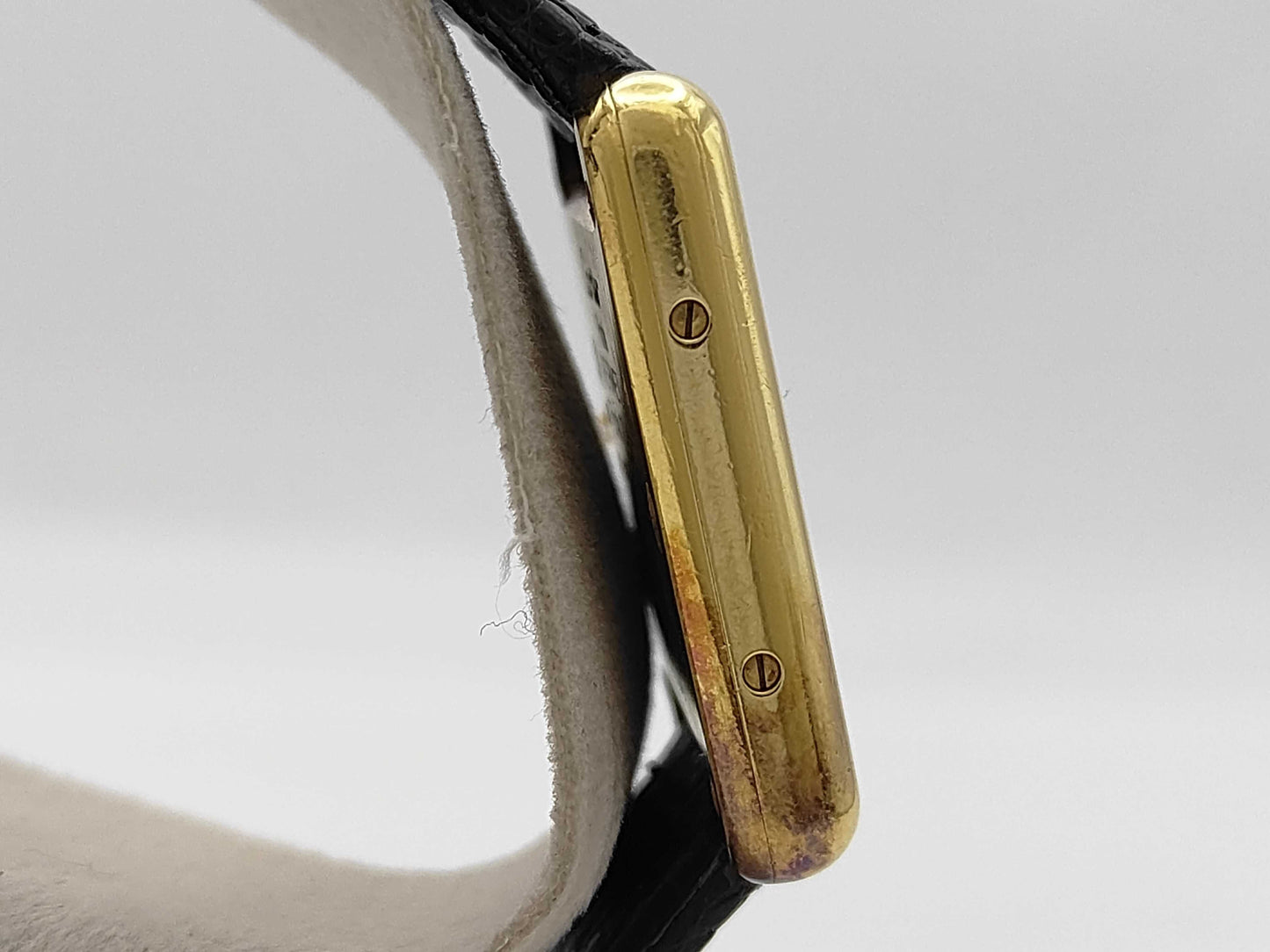 Cartier Vermeil Mast Tank 164871 5057001 Quartz Trinity Dial Women's Watch