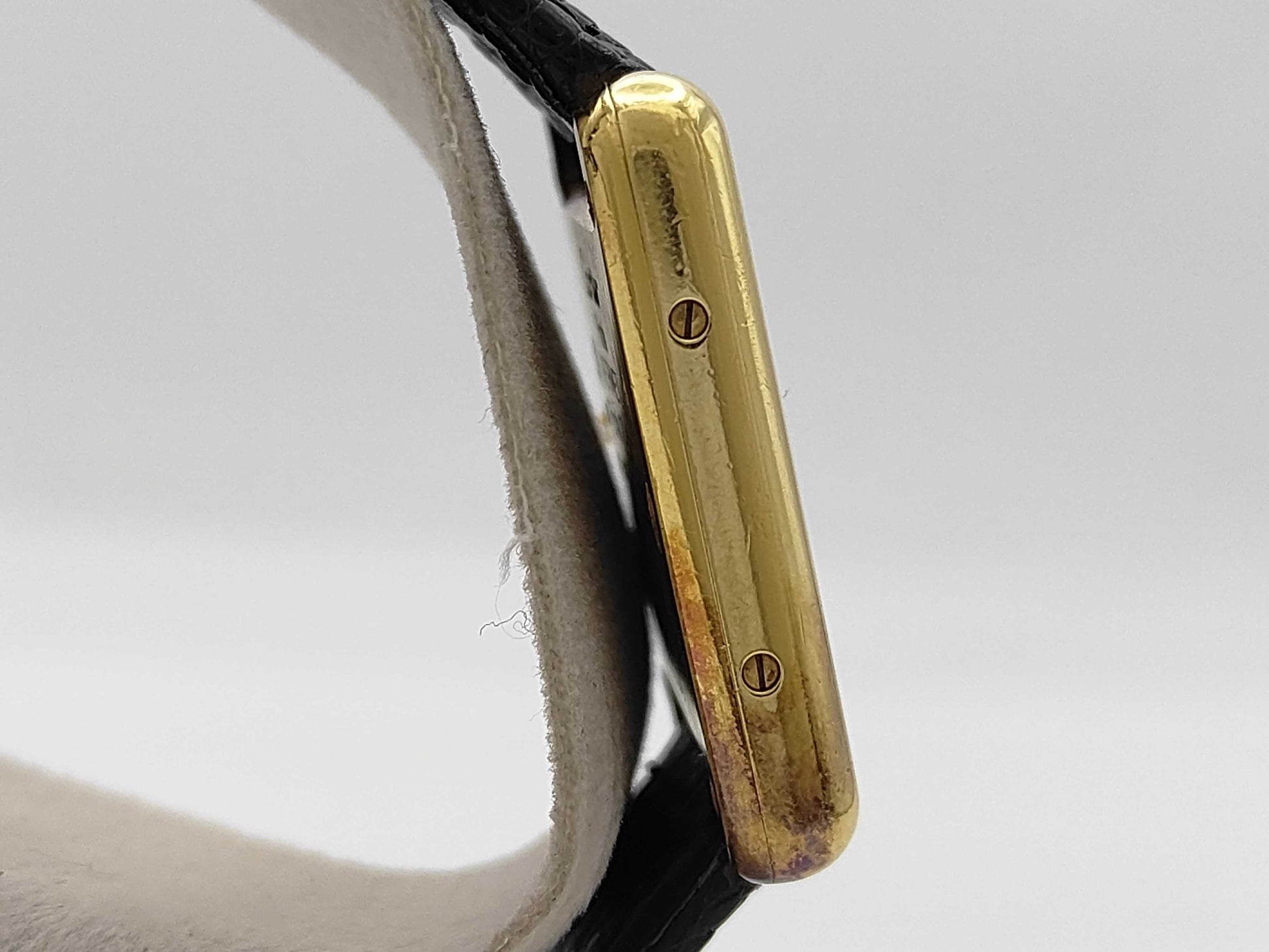 Cartier Vermeil Mast Tank 164871 5057001 Quartz Trinity Dial Women's Watch