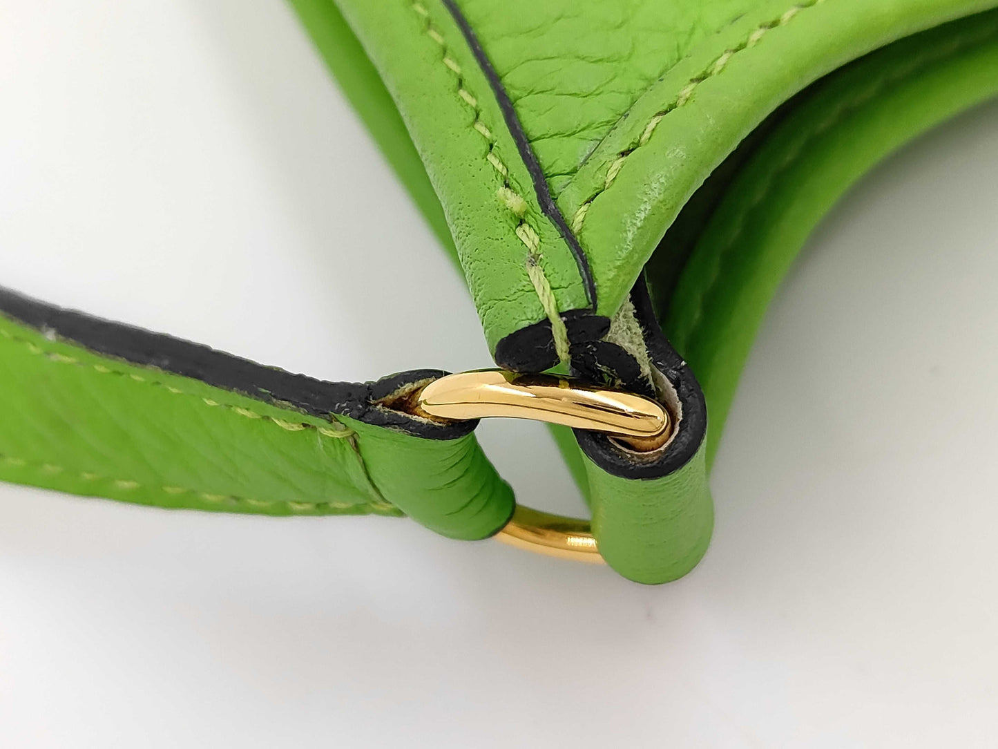 HERMES Bag Evelyn TPM Green Tryon Clemence GD Fittings □G Engraved Shoulder Bag