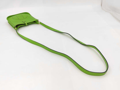 HERMES Bag Evelyn TPM Green Tryon Clemence GD Fittings □G Engraved Shoulder Bag