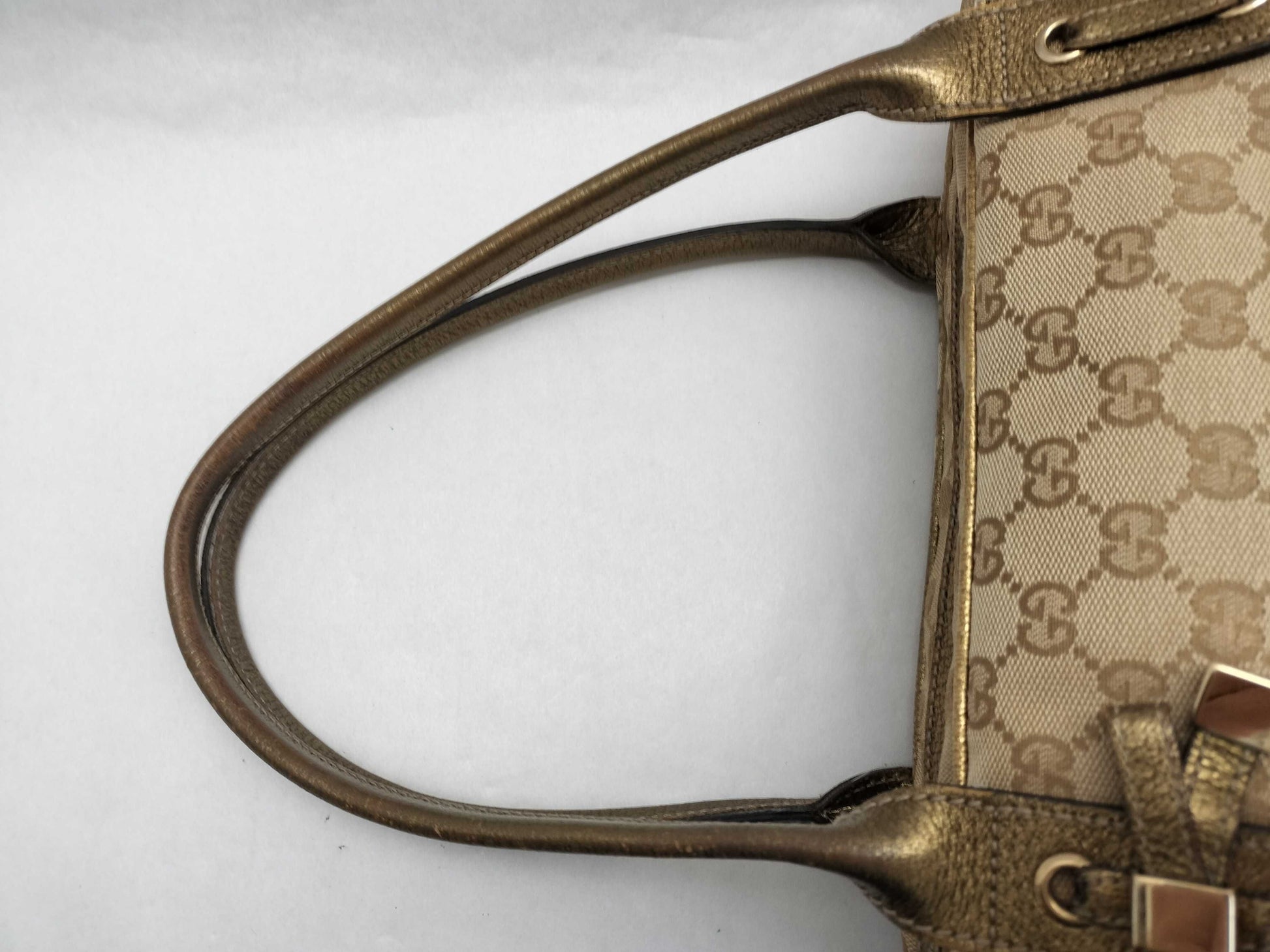GUCCI GG Canvas Ribbon Mini Boston Bag 161720