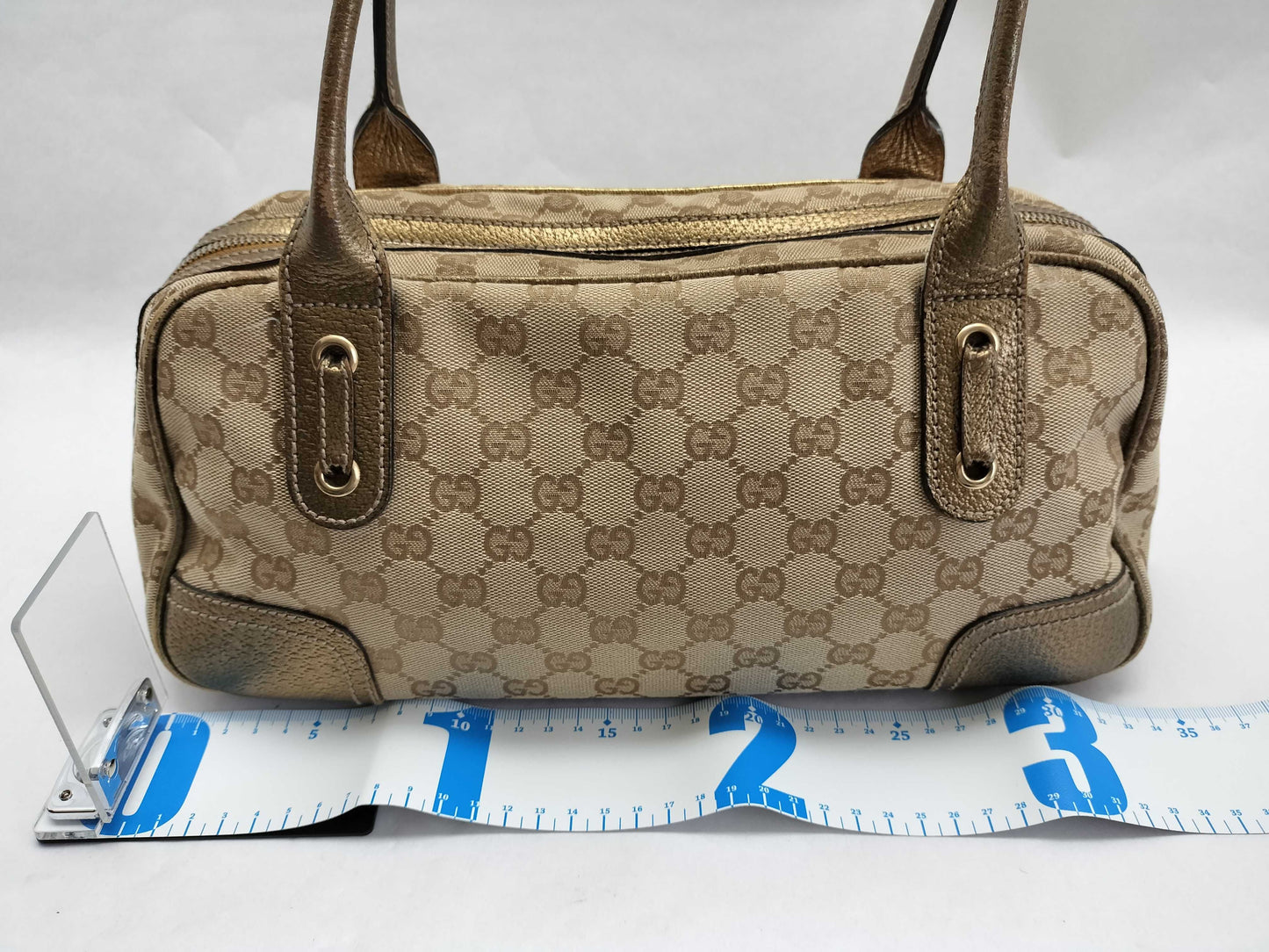 GUCCI GG Canvas Ribbon Mini Boston Bag 161720