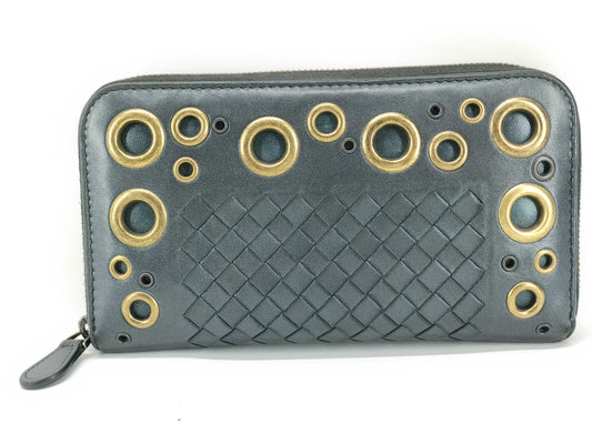 BOTTEGA VENETA Intrecciato Round Zipper Long Wallet Wallet