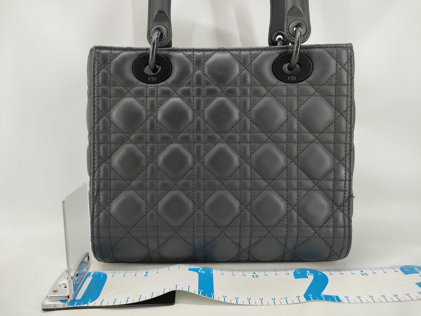 Dior Lady Dior Lady Dior Matte Black Mini 2-Way Handbag Lambskin Cannage Accessories: Shoulder Strap Handbag