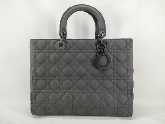 Dior Lady Dior Lady Dior Matte Black Handbag Lambskin Cannage Handbag