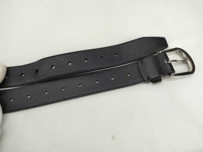 BALENCIAGA Leather Belt 76614 Black Accessories: Box Storage Bag Belt