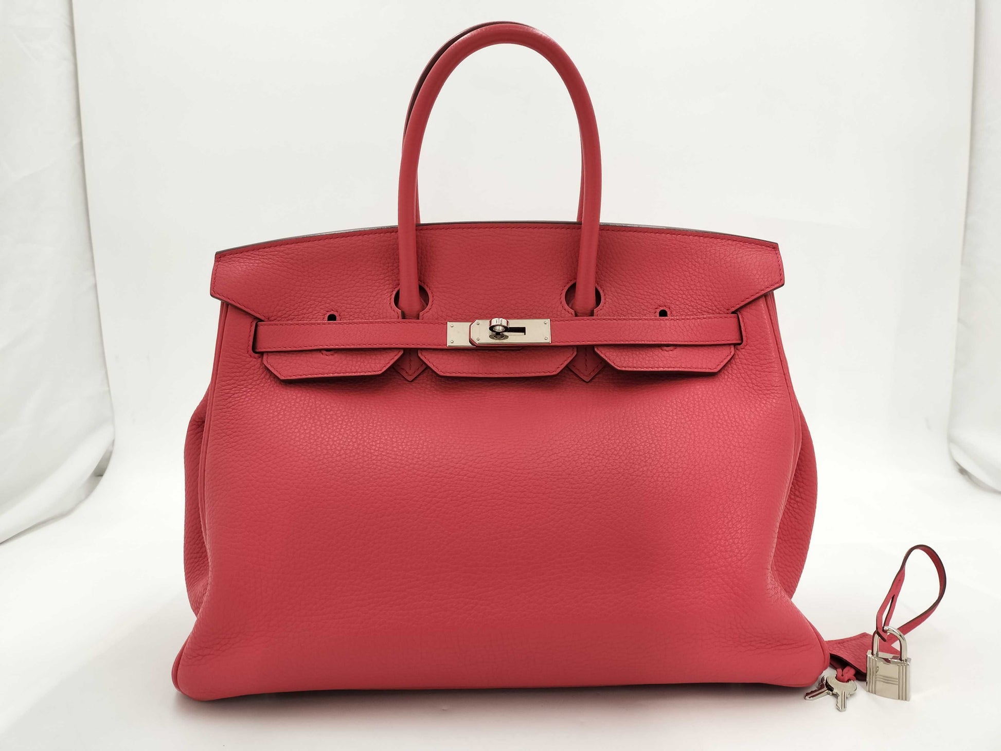 HERMES Birkin 35 Handbag with Cadena X-Engraved Handbag