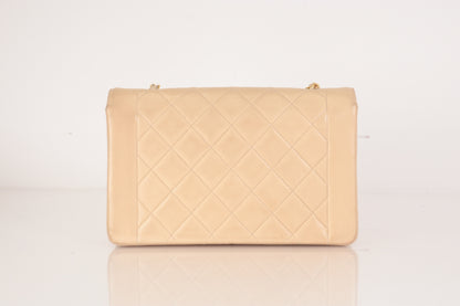 CHANEL Diana 25 Lam 2nd Beige Shoulder Bag