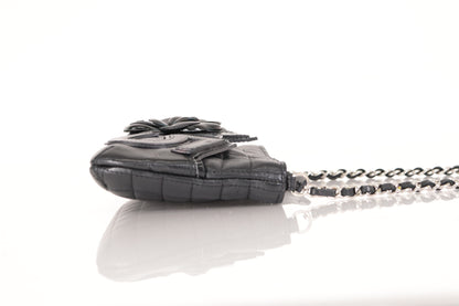 CHANEL Camellia Chocolate Bar Lamb Mini Chain Shoulder SV Hardware 10th Series Shoulder Bag