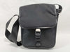 PRADA Nylon Nylon Black Triangle Logo Plate with White Tag Zipper: OPTI Shoulder Bag