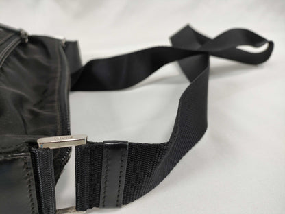 PRADA Nylon Nylon Black Triangle Logo Plate White Tag Zipper: LAMPO Shoulder Bag