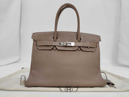 HERMES Birkin 30 Etoupe Handbag with K Stamp