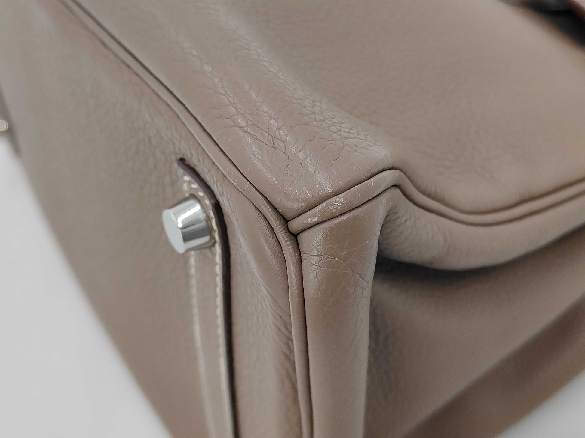 HERMES Birkin 30 Etoupe Handbag with K Stamp