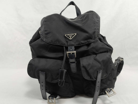PRADA Nylon TESSUTO VELA Nylon Backpack Black Rucksack