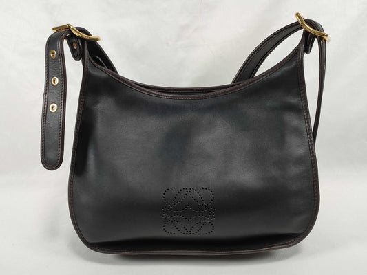 LOEWE Anagram Leather Shoulder Bag Black Shoulder Bag