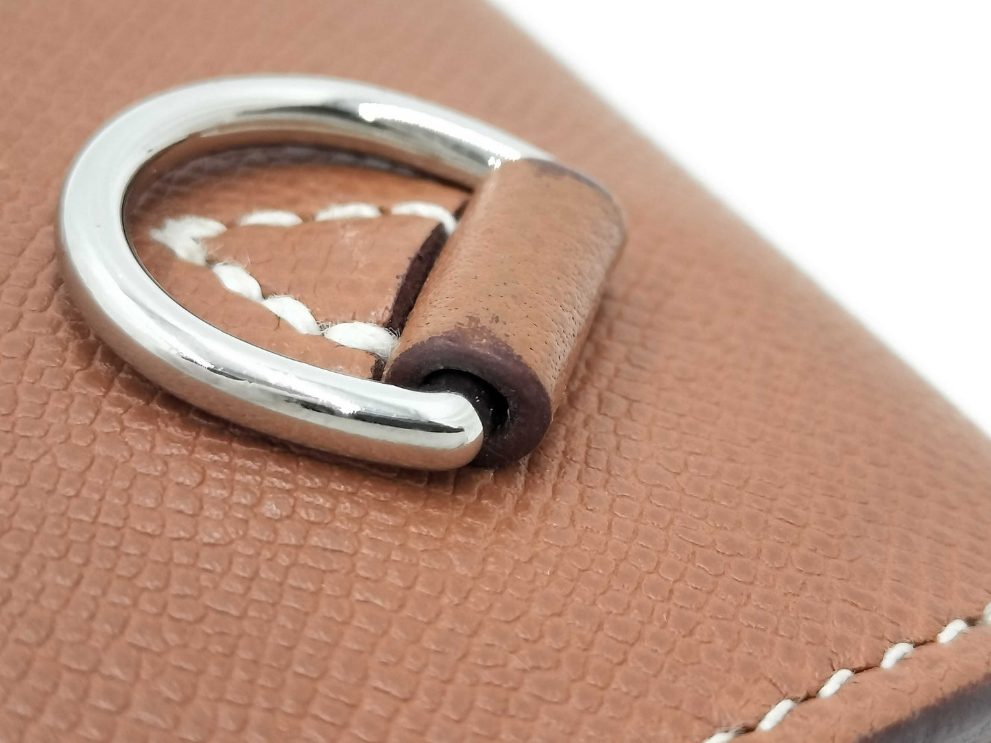 HERMES Evelyn TPMK Stamped Taurillon Leather Shoulder Bag with Silver Hardware and Red Strap