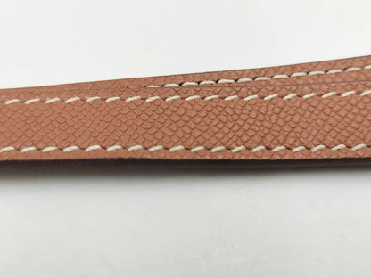 HERMES Evelyn TPMK Stamped Taurillon Leather Shoulder Bag with Silver Hardware and Red Strap