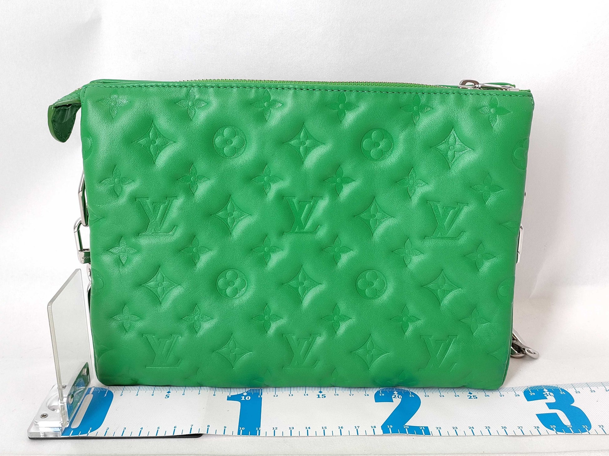 LOUIS VUITTON Monogram Embossed Coussin PM Lamb Leather Green M57936 RFID Shoulder Bag
