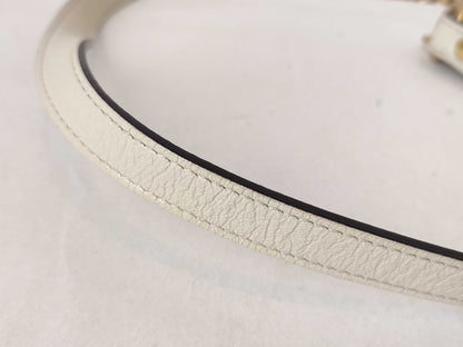 GUCCI GG Marmont Round Chain Shoulder Bag in Ivory Leather 