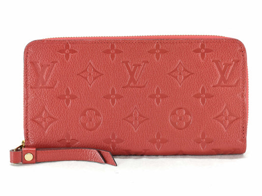 LOUIS VUITTON Monogram Empreinte Zippy Wallet in Oriann Red M60547 SP2168 Wallet