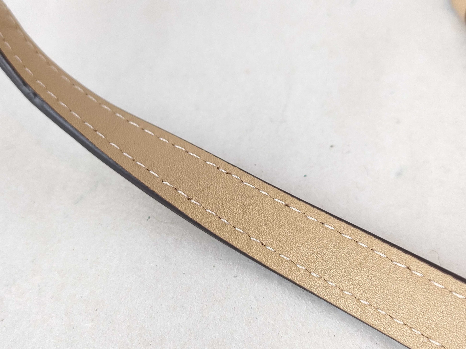 COACH Faye Drawstring Shoulder Bag in Beige Leather