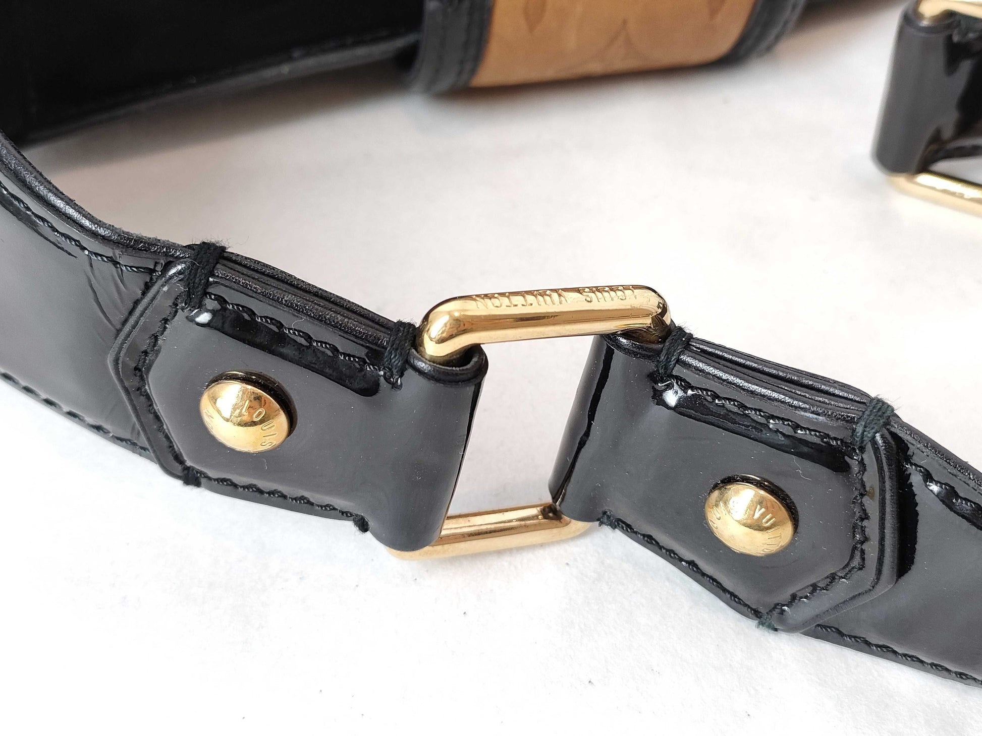 LOUIS VUITTON Monogram Embossed Bolly Black/Brown Handbag M95295 AR0086