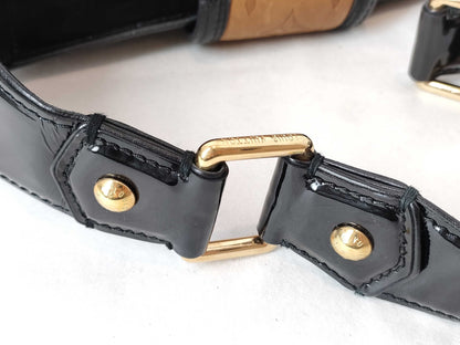 LOUIS VUITTON Monogram Embossed Bolly Black/Brown Handbag M95295 AR0086