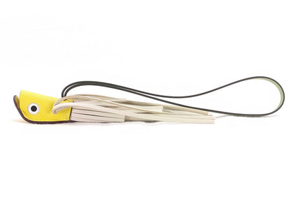 HERMES Poisson Charm Epsom x Anjou Milo Jaune Naples x Clé x Vert Cricket K Stamp Charm