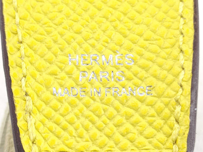 HERMES Poisson Charm Epsom x Anjou Milo Jaune Naples x Clé x Vert Cricket K Stamp Charm