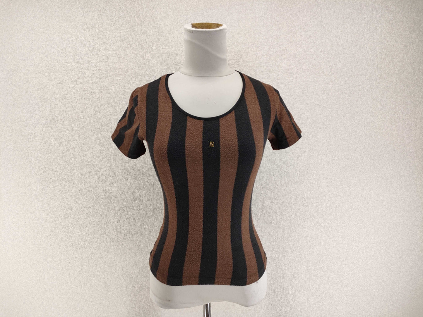 FENDI Fendi Pecan Short Sleeve T-Shirt Women's Pile Brown x Black #S Top