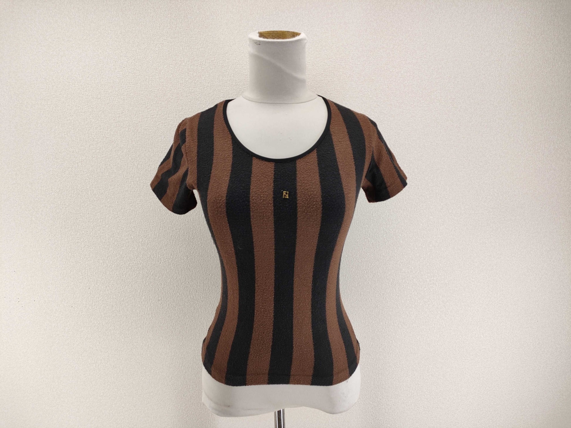 FENDI Fendi Pecan Short Sleeve T-Shirt Women's Pile Brown x Black #S Top