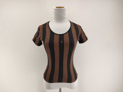 FENDI Fendi Pecan Short Sleeve T-Shirt Women's Pile Brown x Black #S Top