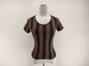 FENDI Fendi Pecan Short Sleeve T-Shirt Women's Pile Brown x Black #S Top
