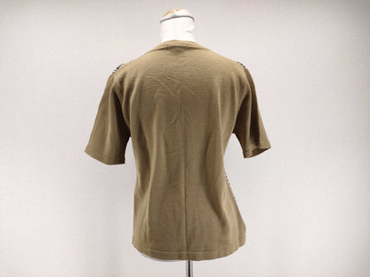 BURBERRY Novacheck Short Sleeve T-Shirt Women's Wool x Acrylic Beige #L Top
