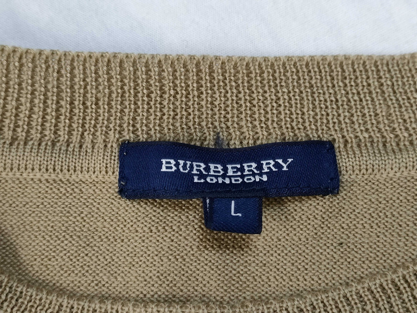 BURBERRY Novacheck Short Sleeve T-Shirt Women's Wool x Acrylic Beige #L Top